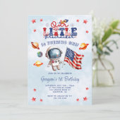 Invitation Notre petit astronaute de pétards 1er anniversaire (Debout devant)