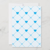 Invitation Notre petit Baby shower bleu Valentine (Dos)