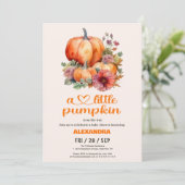 Invitation Notre petit Baby shower Citrouille (Debout devant)