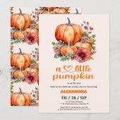 Invitation Notre petit Baby shower Citrouille (Devant / Derrière)