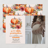 Invitation Notre petit Baby shower Citrouille (Devant / Derrière)