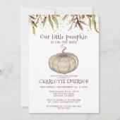 Invitation Notre petit Baby shower Citrouille (Devant)