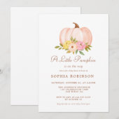 Invitation Notre petit Baby shower Citrouille (Devant / Derrière)