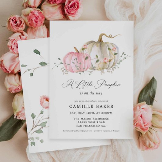 Invitation Notre petit Baby shower Citrouille