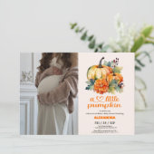 Invitation Notre petit Baby shower Citrouille (Debout devant)