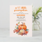 Invitation Notre petit Baby shower Citrouille (Debout devant)