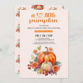 Invitation Notre petit Baby shower Citrouille (Devant / Derrière)