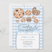 Invitation Notre Petit Baby shower Cookie En Jar Blue En vich (Devant)