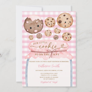 Invitation Notre Petit Baby shower Cookie En Jar Rose En vich