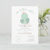 Invitation Notre petit Baby shower d'aquarelle Succulent Cuti (Debout devant)