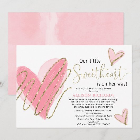 Invitation Notre petit baby shower de promenade (Devant / Derrière)