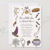 Invitation Notre petit Baby shower d'Halloween presque dû (Devant)