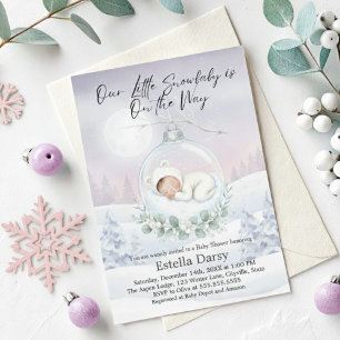 Invitation Notre petit bébé neige arrive au Salon de bébé d'h