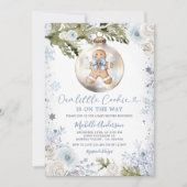 Invitation Notre petit biscuit Blue Snowflake Baby shower de  (Devant)