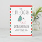 Invitation Notre petit biscuit Noël Fête d'anniversaire (Debout devant)