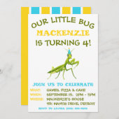 Invitation Notre Petit Bogue, Mantis De Prière, Anniversaire (Devant / Derrière)