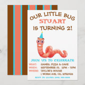 Invitation Notre Petit Bogue, Terme, Fête D'Anniversaire Du V (Devant / Derrière)