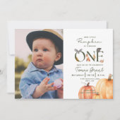 Invitation Notre Petit Bois Citrouille Automne Premier Annive (Devant)