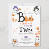 Invitation Notre Petit Boo Cute Ghosts Halloween 2e Anniversa (Devant)