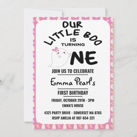 Invitation Notre Petit Boo Est En Train De Tourner Un, Hallow (Devant)