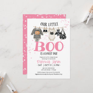 Invitation Notre petit Boo est presque arrivé Fille Baby Show