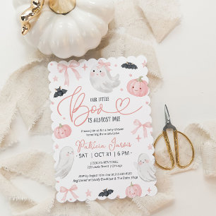 Invitation Notre petit Boo est presque arrivé Fille Baby Show