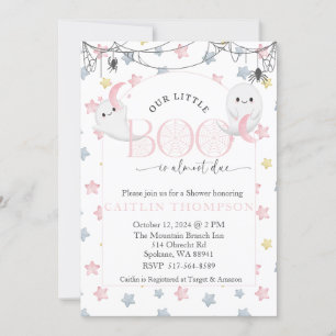 Invitation Notre Petit Boo est presque dû Halloween Baby