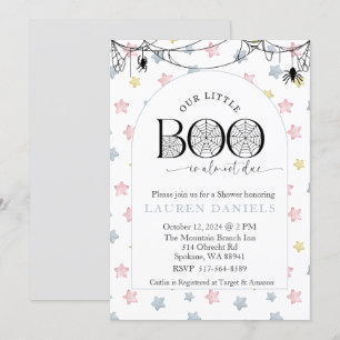 Invitation Notre Petit Boo est presque dû Halloween Baby