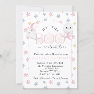 Invitation Notre Petit Boo est presque dû Halloween Baby