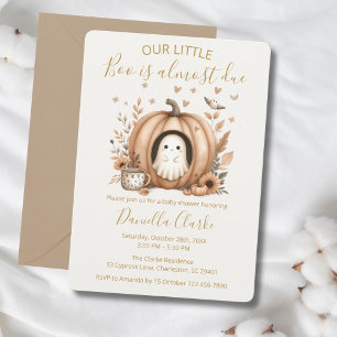 Invitation Notre petit Boo est presque là Baby Shower Bohème