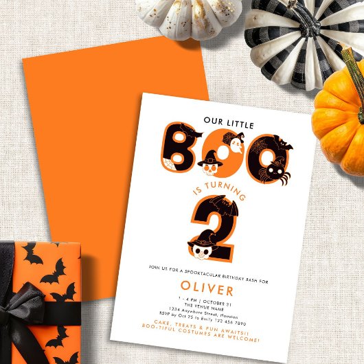 Invitation Notre Petit Boo fête ses deux ans d'Halloween