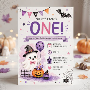 Invitation Notre petit Boo fête son premier anniversaire Hall