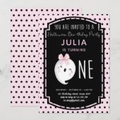 Invitation Notre petit Boo Girl premier anniversaire (Devant / Derrière)