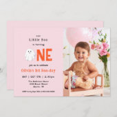 Invitation Notre Petit Boo Halloween 1er Anniversaire Photo (Devant / Derrière)