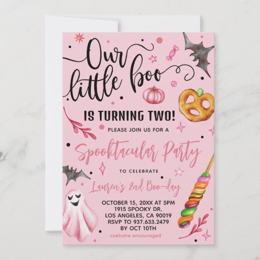 Invitation Notre petit Boo Halloween 2e anniversaire (Devant)