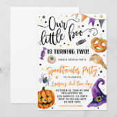 Invitation Notre petit Boo Halloween 2e anniversaire (Devant / Derrière)