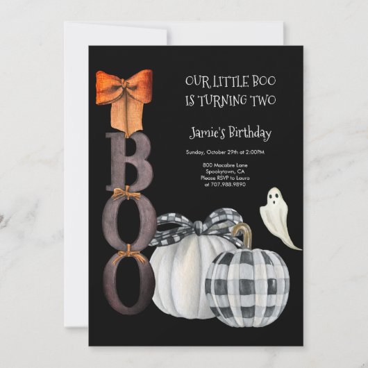 Invitation Notre petit Boo Halloween 2e anniversaire (Devant)