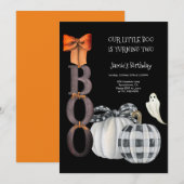 Invitation Notre petit Boo Halloween 2e anniversaire (Devant / Derrière)