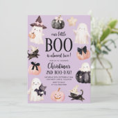 Invitation Notre petit Boo Halloween 2e fête d'anniversaire (Debout devant)