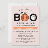 Invitation Notre petit Boo rose Halloween fête d'anniversaire (Devant)