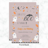 Invitation Notre Petit Boo tourne, Anniversaire d'Halloween