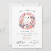 Invitation Notre Petit Boo tourne deux Fantôme Boho anniversa (Devant)
