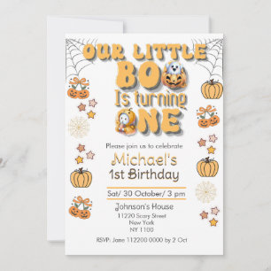 Invitation Notre Petit Boo Tourne Un Premier Hallween Anniver