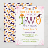 Invitation Notre Petit Boo Turner Deux, Halloween 2e Annivers (Devant / Derrière)