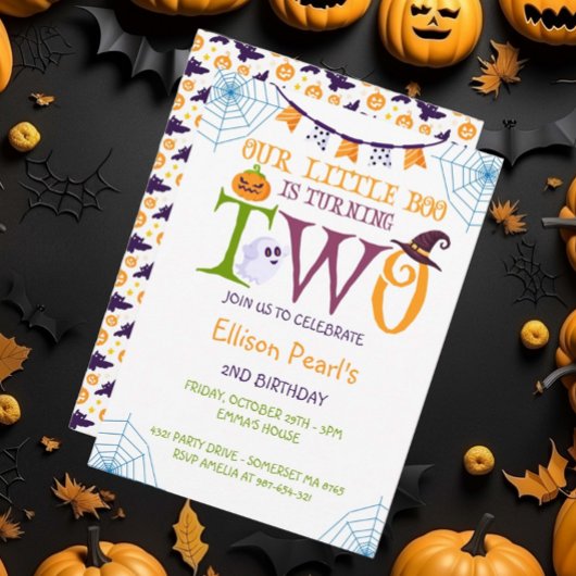 Invitation Notre Petit Boo Turner Deux, Halloween 2e Annivers