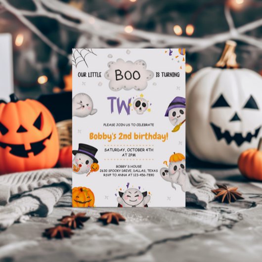 Invitation Notre Petit Boo Turner Deux Halloween 2e Anniversa