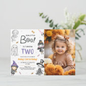 Invitation Notre Petit Boo Turner Deux Halloween 2e Anniversa (Debout devant)