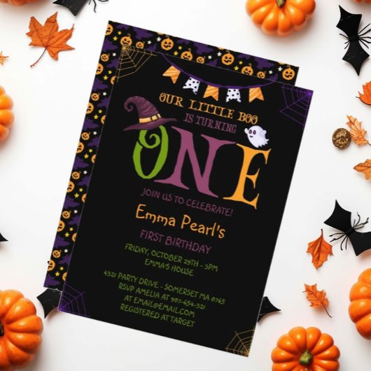 Invitation Notre Petit Boo Turner Un, Halloween 1er Anniversa