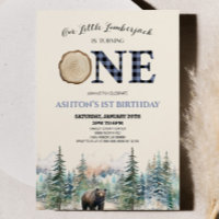 Notre petit bûcheron Ours Bleu 1er anniversaire fê