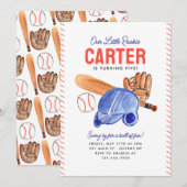 Invitation Notre petit casque de rookie Bat Baseball Annivers (Devant / Derrière)